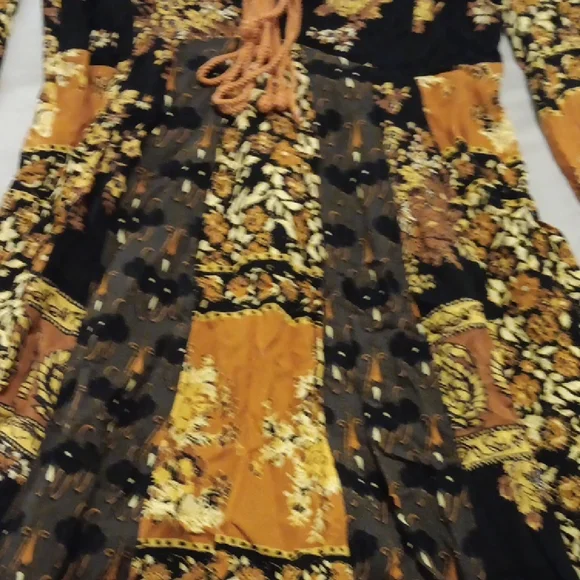 Free People Floral Black and Orange Dress S NWT - Picture 6 of 8